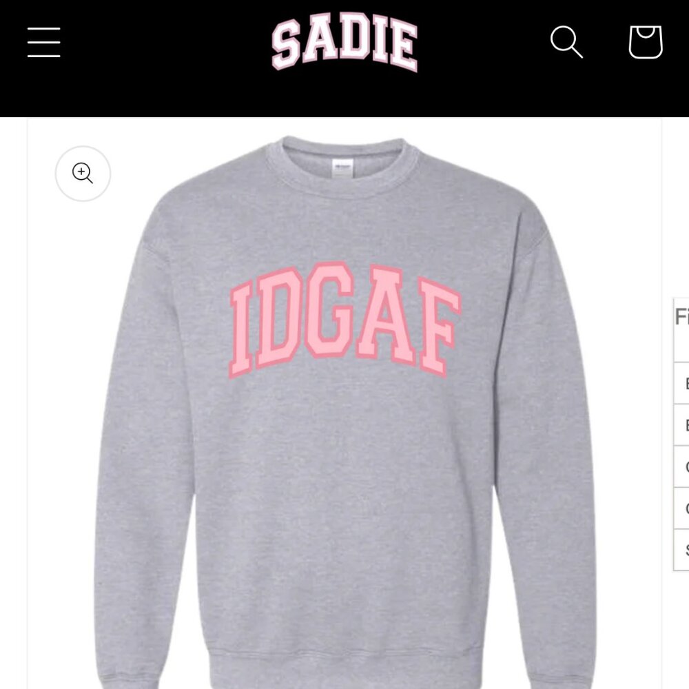 Sadie Crowell IDGAF Crewneck